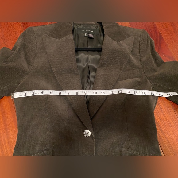 Zara Fall Corduroy Blazer US 6 - NWOT Brown/Green - Picture 7 of 11